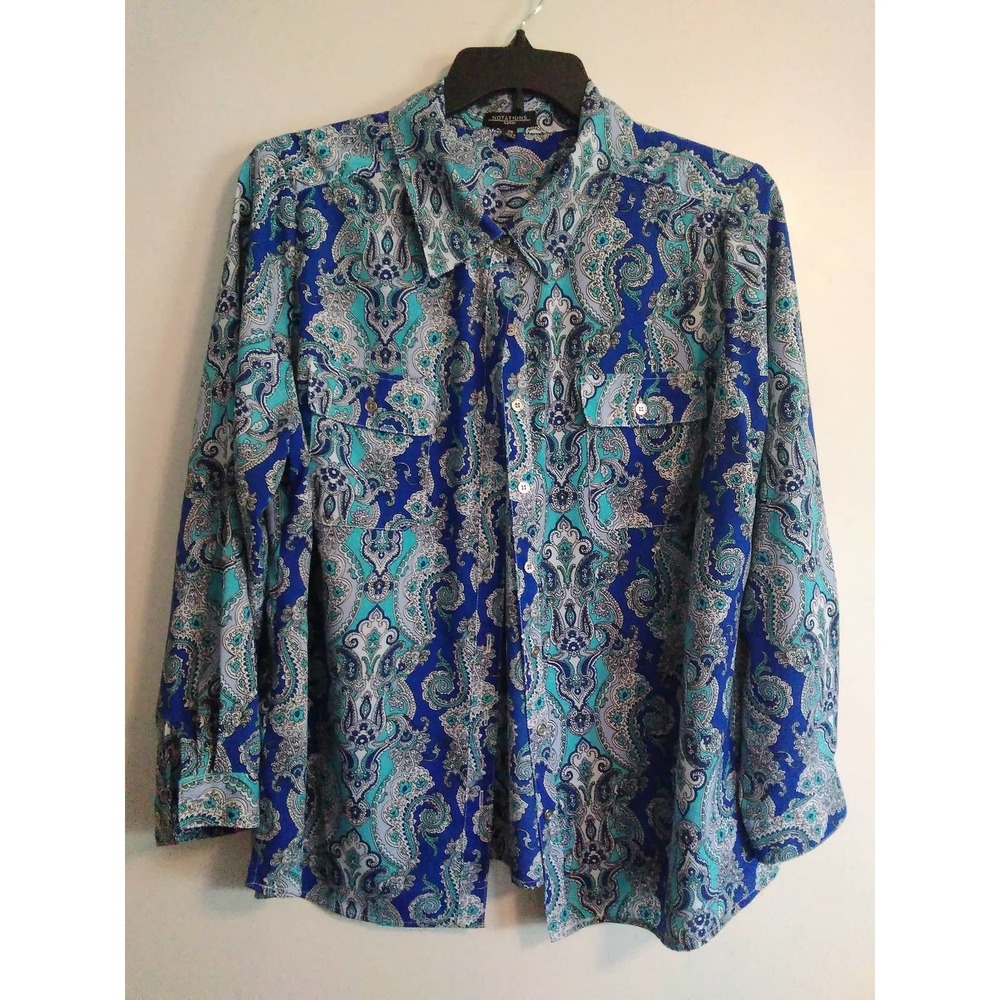 2X - Blouse - Notations Woman - Roll Sleeve - VGUC
